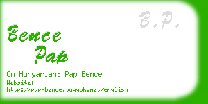 bence pap business card